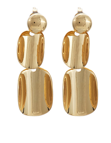 Aretes  Disco Ondulado Dorados